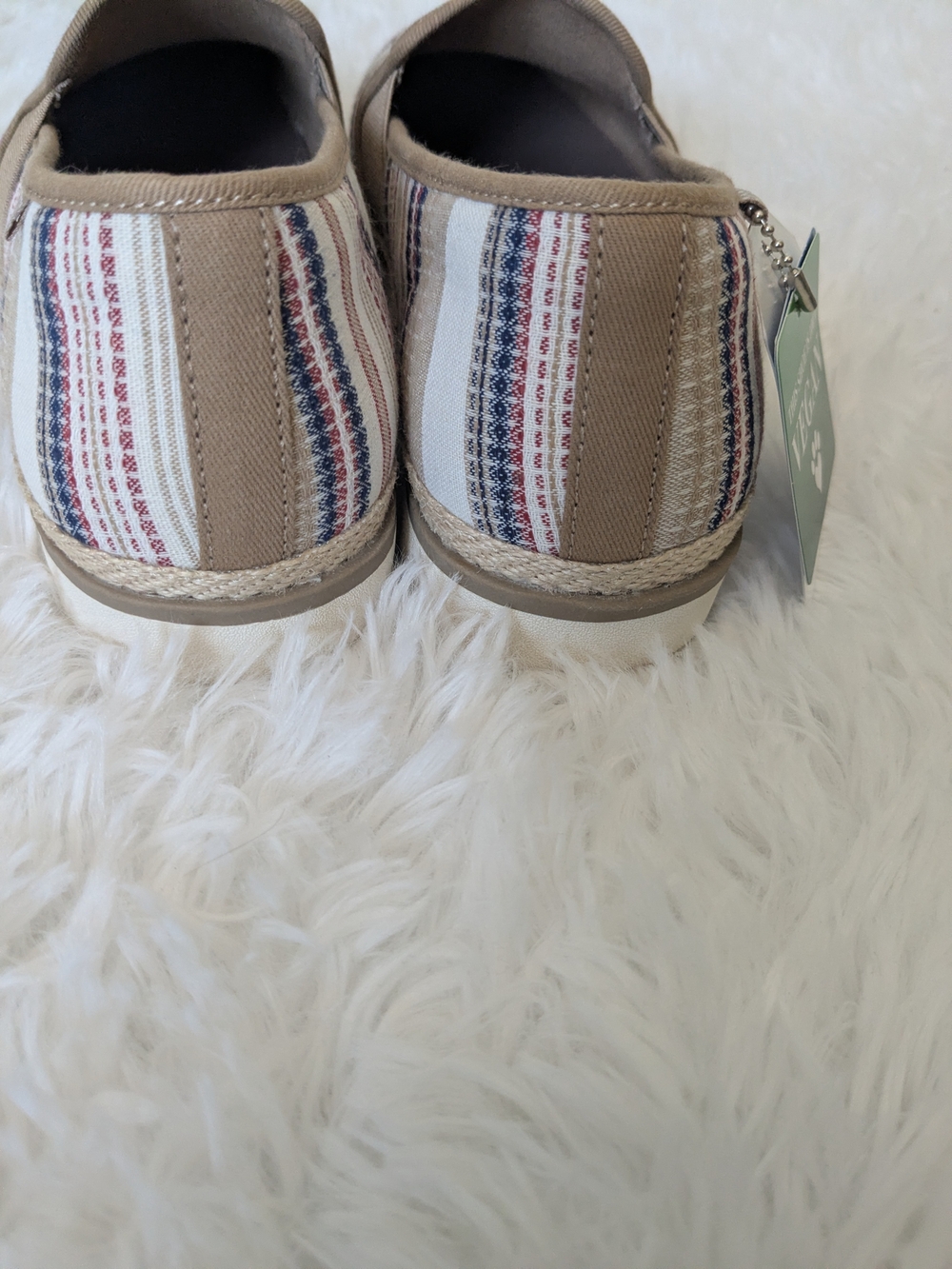 BOBS from Skechers Beige Striped Slip-On Espadrilles Women's Size 9 - Picture 4 of 14